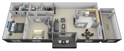 2 bedroom 2 bathroom with den at Painters Mill Apartments, Randallstown, Maryland